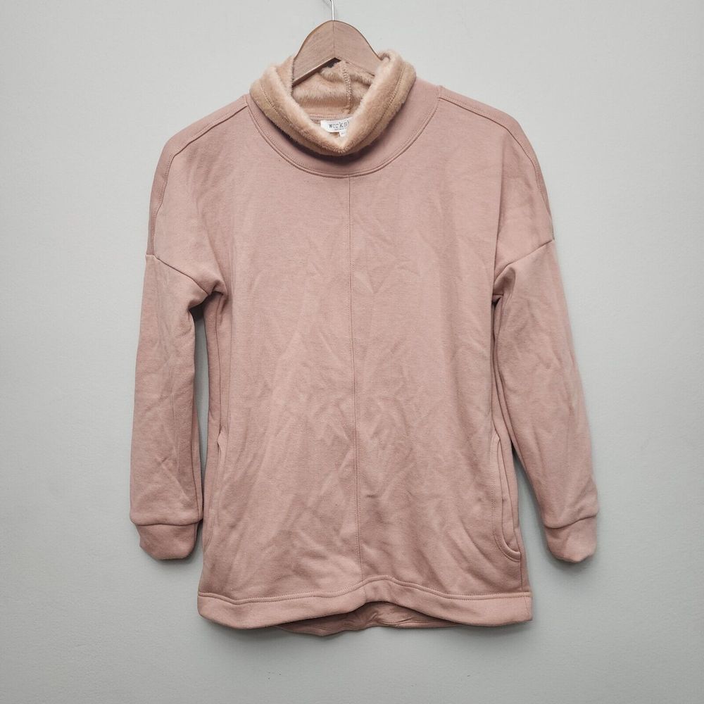 Workshop Republic Clothing Mauve Pink Turtle Neck‎ Fuzzy Lined Top Size XS